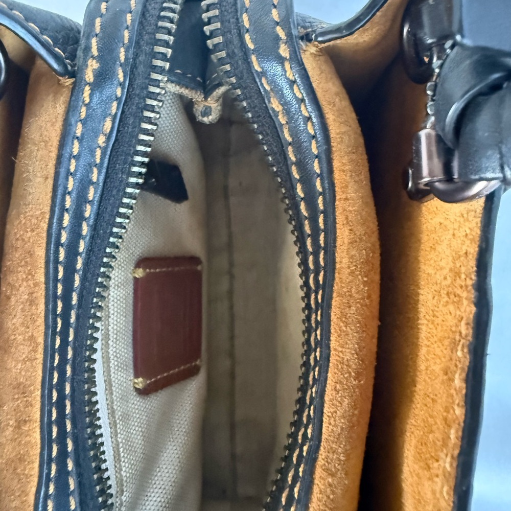 Coach Black Mini Bag with Tan Stitching - Picture 3 of 6